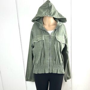 Fate Green Utility Jacket with Hood Size Small
